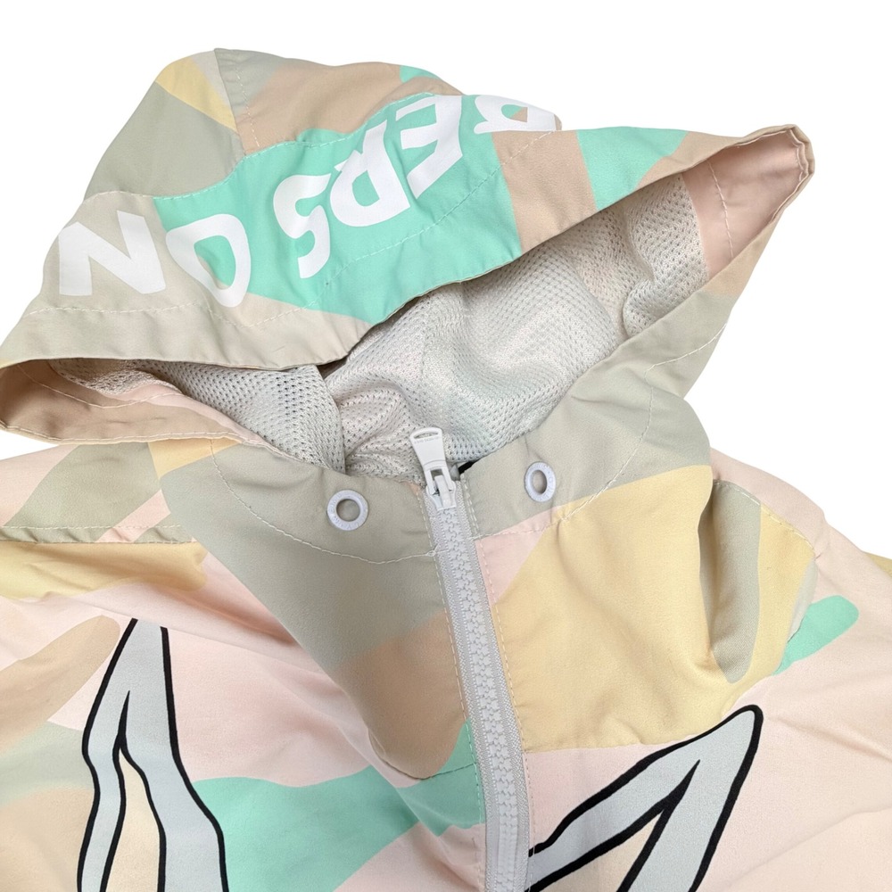 Members Only Looney Tunes Large Pastel Camo Windbreaker Jacket Mens Bugs Bunny - Picture 6 of 12